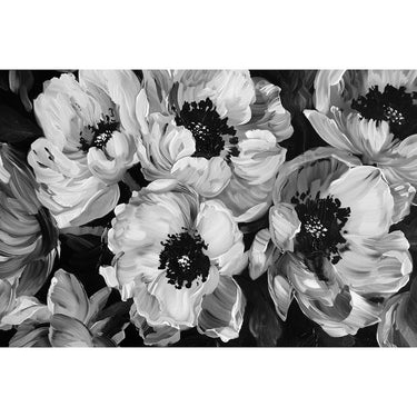 Black and White Abstract Flower Canvas